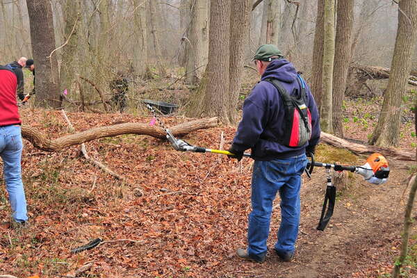Old trail to the right, new to the left