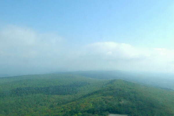 Looking out the monument from the top - Towards parking lot