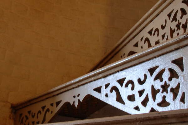 Heading up the lighthouse stairs