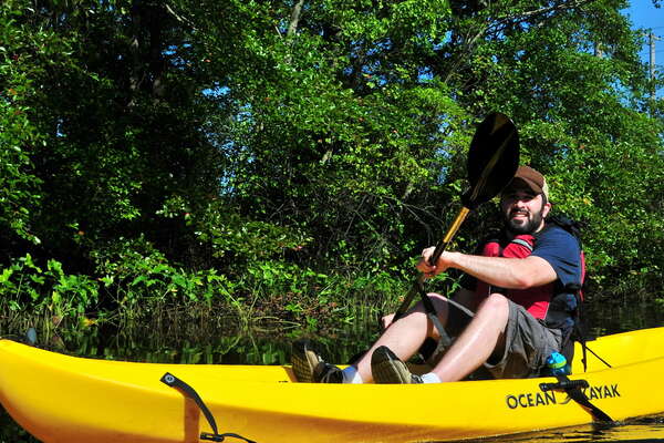 Paddling towards the pond