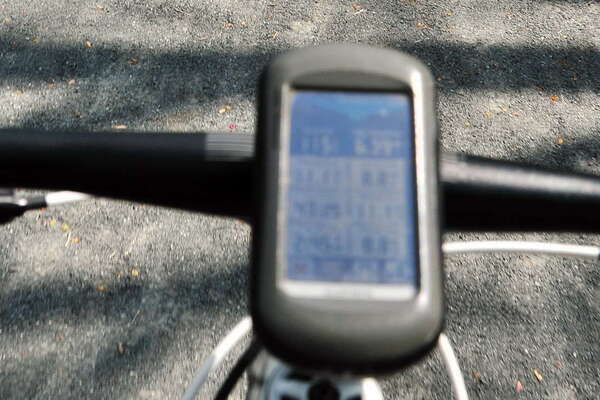 This is how we capture GPS data for each park .. A handlebar mounted Garmin GPS